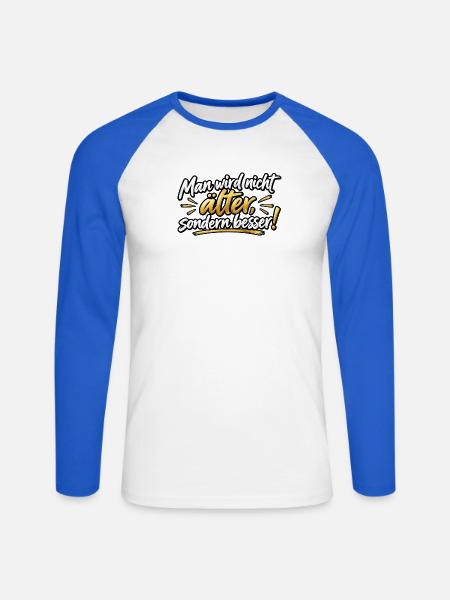 Älter, aber besser – Motivationsdesign - Unisex Baseballshirt langarm - Weiß/Royalblau