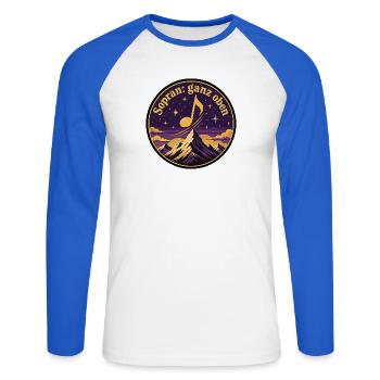 Sopran Ganz Oben Chor Sängerin Musik Note Shirt - Unisex Baseballshirt langarm - Weiß/Royalblau - Vorne - Nik (191cm)