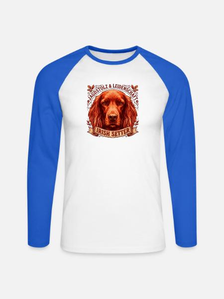 Irish Setter: Stolz und Leidenschaft - Unisex Baseballshirt langarm - Weiß/Royalblau