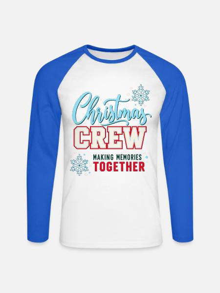 Christmas Crew – Gemeinsame Weihnachtserinnerungen - Unisex Baseballshirt langarm - Weiß/Royalblau