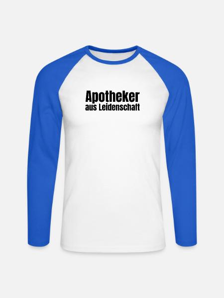 Apotheker aus Leidenschaft Apotheke Geschenk - Unisex Baseballshirt langarm - Weiß/Royalblau
