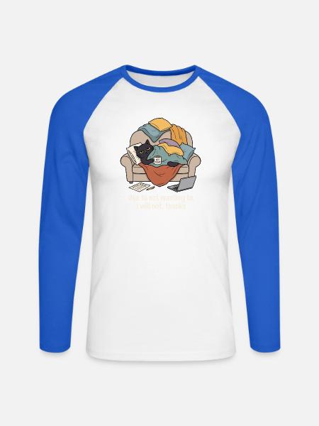 Katzensofa Prokrastination Humor - Unisex Baseballshirt langarm - Weiß/Royalblau