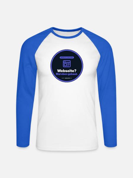 Webseite? Mal Eben Gebaut. Webdesigner Shirt - Unisex Baseballshirt langarm - Weiß/Royalblau