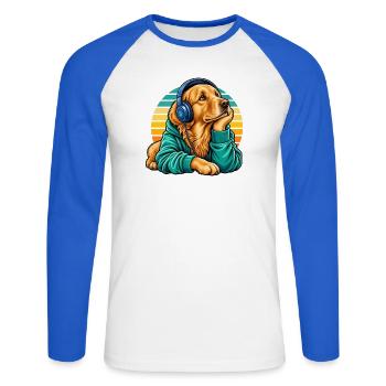 Golden Retriever Hundemama süße Haustierliebhaberin - Unisex Baseballshirt langarm - Weiß/Royalblau - Vorne - Nik (191cm)