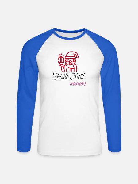 hello-nol---2027 - Unisex Baseballshirt langarm - Weiß/Royalblau