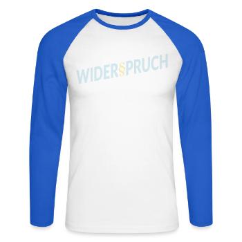 Jura Rechtsanwalt Widerspruch - Unisex Baseballshirt langarm - Weiß/Royalblau - Vorne - Nik (191cm)