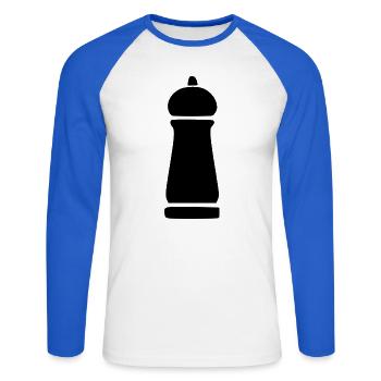 Gewürzmühle Gewürze Geschenk Koch Weihnachten  - Unisex Baseballshirt langarm - Weiß/Royalblau - Vorne - Nik (191cm)