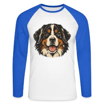 Alter-Berner Sennenhund - Unisex Baseballshirt langarm - Weiß/Royalblau - Vorne - Nik (191cm)