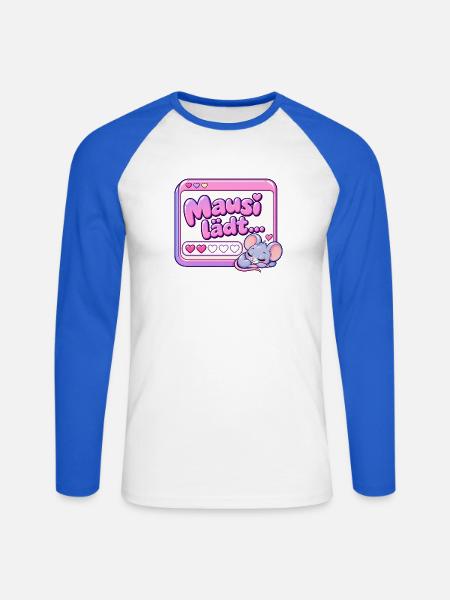 Mausi lädt Y2K - Unisex Baseballshirt langarm - Weiß/Royalblau