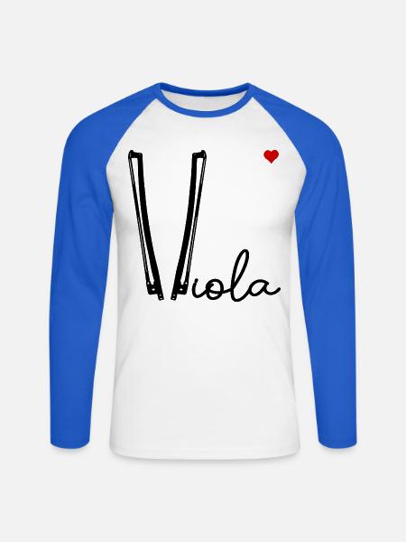 Viola-Bogen-Liebe - Unisex Baseballshirt langarm - Weiß/Royalblau