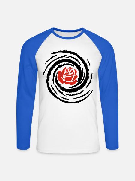 Galaktisches Pink (Schwarz) - Unisex Baseballshirt langarm - Weiß/Royalblau