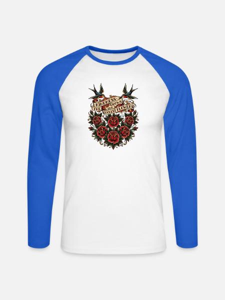 Kindness Grows The Coolest Flowers - Unisex Baseballshirt langarm - Weiß/Royalblau
