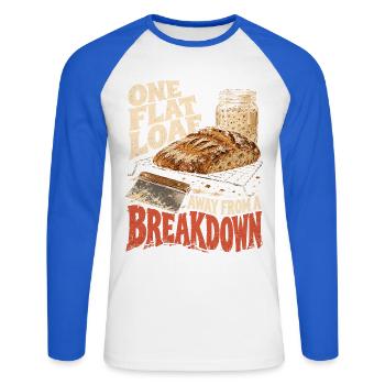 Sauerteig Bäcker Brot Backen - Unisex Baseballshirt langarm - Weiß/Royalblau - Vorne - Nik (191cm)