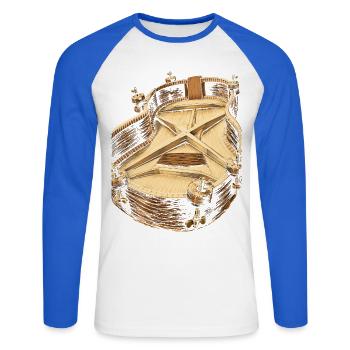 Geigenbauer Luthier Lutherie - Unisex Baseballshirt langarm - Weiß/Royalblau - Vorne - Nik (191cm)