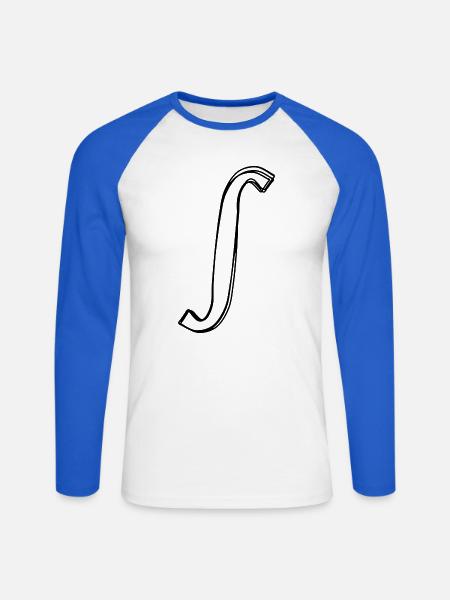 Integralzeichen handgezeichnet - Unisex Baseballshirt langarm - Weiß/Royalblau
