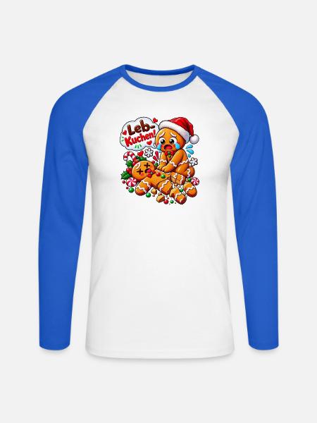 Weihnachten Lebkuchen Nikolaus - Unisex Baseballshirt langarm - Weiß/Royalblau