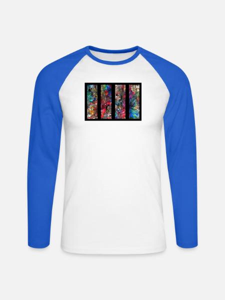 jstiotsj - Unisex Baseballshirt langarm - Weiß/Royalblau