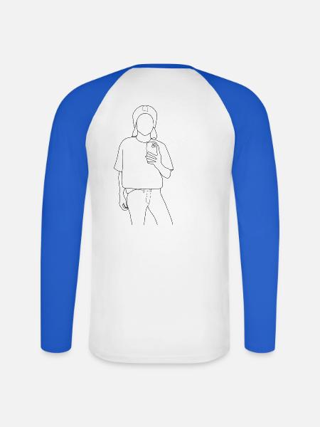 Keep cool - Unisex Baseballshirt langarm - Weiß/Royalblau