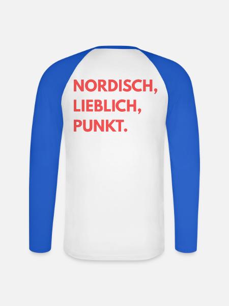 Auf den Punkt PINK - Unisex Baseballshirt langarm - Weiß/Royalblau