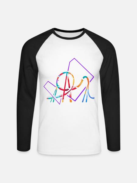 Turbulente Achterbahn Loopingbahn - Unisex Baseballshirt langarm - Weiß/Schwarz