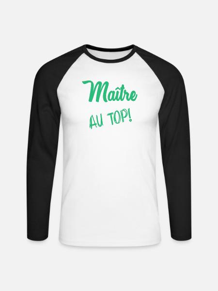 MASTER - Unisex Long Sleeve Baseball T-Shirt - white/black
