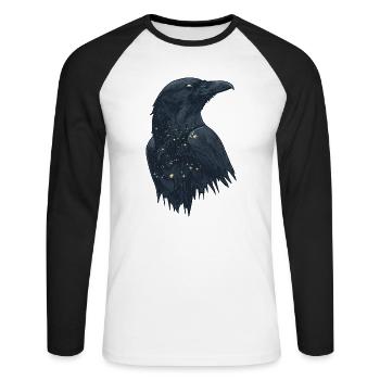 Raven - Unisex Long Sleeve Baseball T-Shirt - white/black - Front - Nik (191cm)