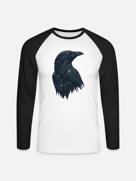 Raven - Unisex Long Sleeve Baseball T-Shirt - white/black