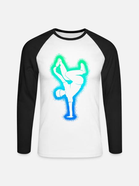 Breakdance Tanz Breakdancer Jungen Breakdancer - Unisex Baseballshirt langarm - Weiß/Schwarz