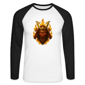 EMBER RONIN - T-shirt baseball manches longues Homme - blanc/noir - Devant - Nik (191cm)