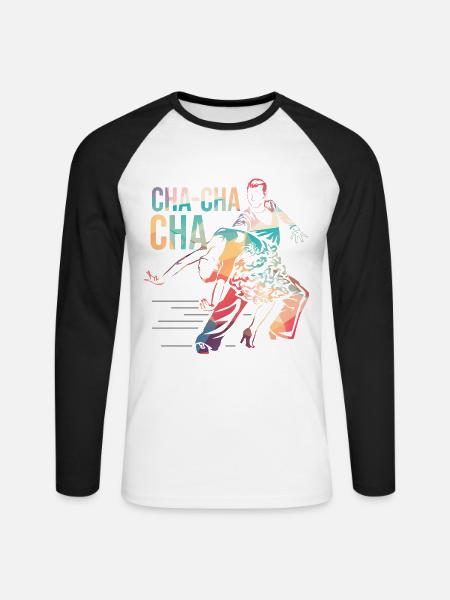 Temperamentvoller Cha Cha Tanzrhythmus - Unisex Baseballshirt langarm - Weiß/Schwarz