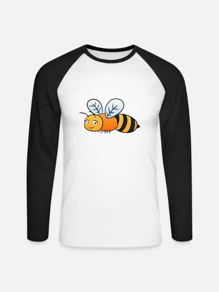 Bienchen Biene - Unisex Baseballshirt langarm - Weiß/Schwarz