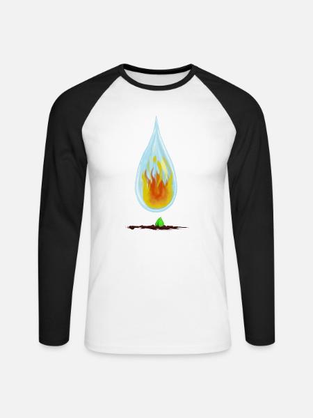 Elemente - Unisex Baseballshirt langarm - Weiß/Schwarz