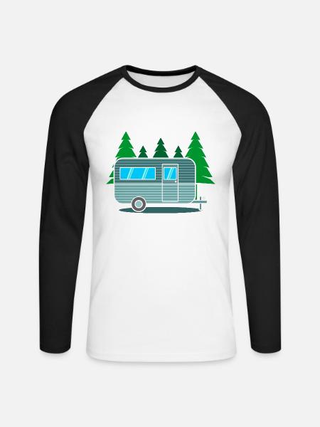 Camper - Unisex Baseballshirt langarm - Weiß/Schwarz