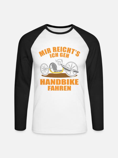 Mir Reicht's Ich Geh Handbike Fahren Handcycle - Unisex Baseballshirt langarm - Weiß/Schwarz