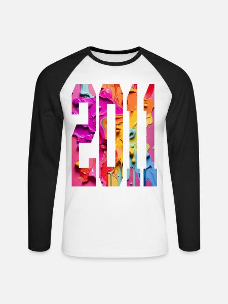 BUNT 15TH BIRTHDAY 2011 - Unisex Long Sleeve Baseball T-Shirt - white/black