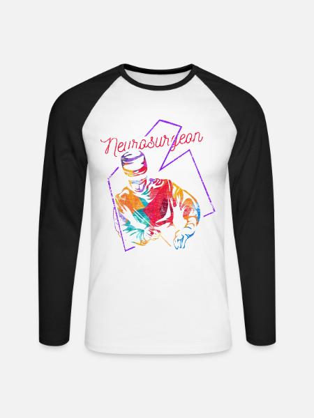 Kluge Neurochirurgin Nervensystem - Unisex Baseballshirt langarm - Weiß/Schwarz