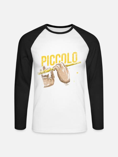 Feuriger Piccolo Orchesterklang - Unisex Baseballshirt langarm - Weiß/Schwarz