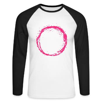 Kreis Rosa - Unisex Baseballshirt langarm - Weiß/Schwarz - Vorne - Nik (191cm)