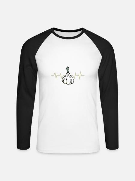 Knoblauch Pflanze - Unisex Baseballshirt langarm - Weiß/Schwarz