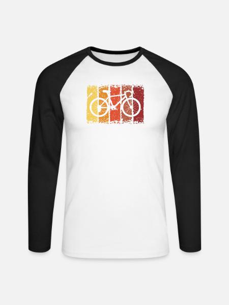 Fahrrad - Unisex Baseballshirt langarm - Weiß/Schwarz