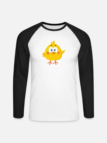 Little chick - Unisex Long Sleeve Baseball T-Shirt - white/black