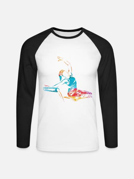 Schwungvolle Pilates Körpermitte - Unisex Baseballshirt langarm - Weiß/Schwarz
