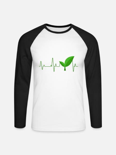 Vegan - Unisex Baseballshirt langarm - Weiß/Schwarz