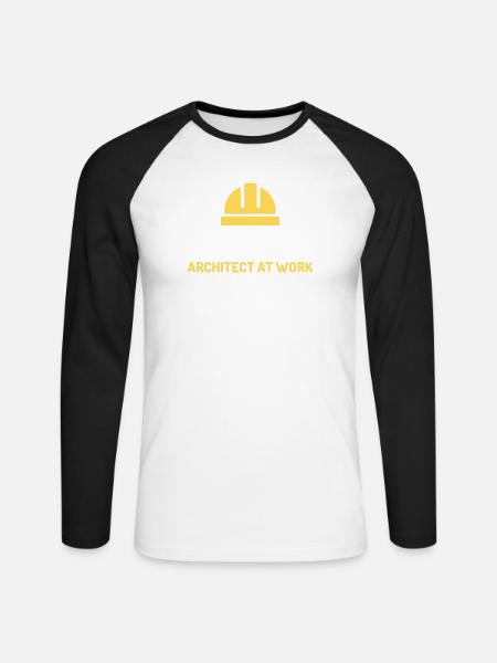 architect at work - Unisex Long Sleeve Baseball T-Shirt - white/black