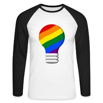 Gay Pride - Unisex Long Sleeve Baseball T-Shirt - white/black - Front - Nik (191cm)