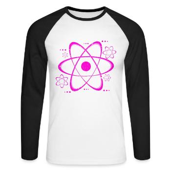 Physiker - Unisex Baseballshirt langarm - Weiß/Schwarz - Vorne - Nik (191cm)