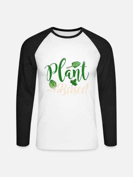 Plant Based - Unisex Baseballshirt langarm - Weiß/Schwarz