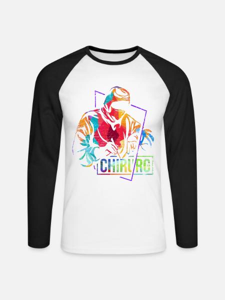 Nervenstarke Neurochirurgin Gehirn - Unisex Baseballshirt langarm - Weiß/Schwarz