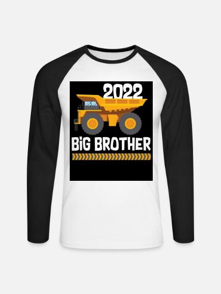 2022 Großer Bruder Radlader - Unisex Baseballshirt langarm - Weiß/Schwarz