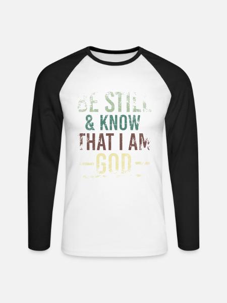 I Am God - Unisex Baseballshirt langarm - Weiß/Schwarz